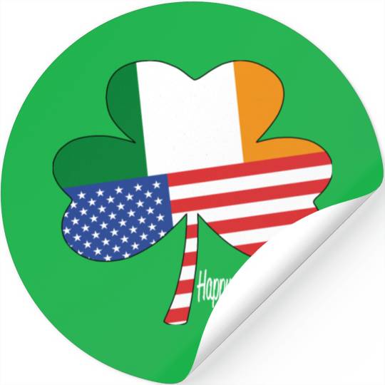 Vintage Irish American Flag Shamrock Irland Stickers