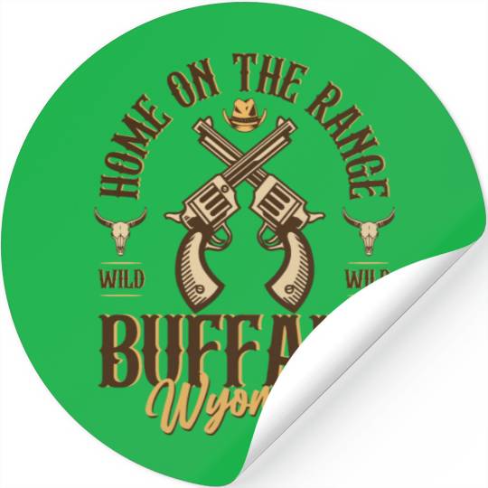 Buffalo Wyoming wild west town Stickers