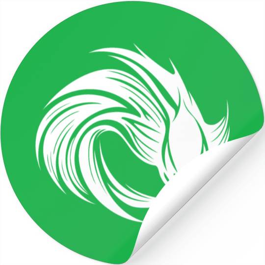 Wild Fighting Fish Tattoo Portrait Stickers