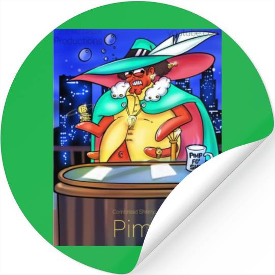 Cornbread Shrimp Da' Pimp Stickers