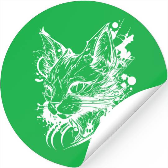 Space Cat In Vintage Tattoo Style Stickers