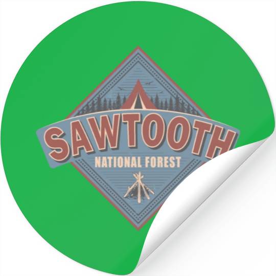 Sawtooth National Forest Idaho Vintage US Camping Stickers