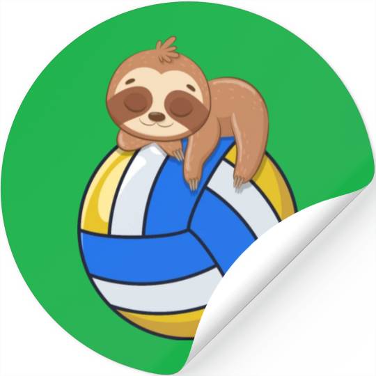 Funny Volleyball Sloth Lover Stickers