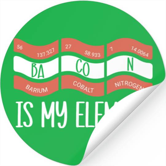Funny Science Pun Bacon Periodic Table Stickers
