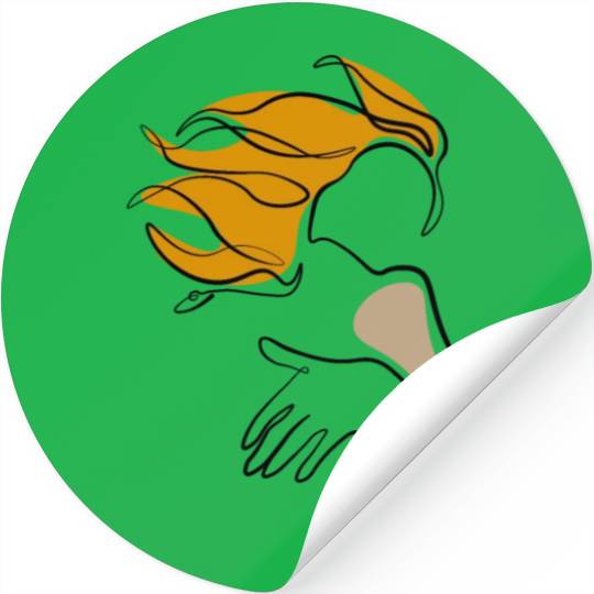 Girl Line Art Stickers