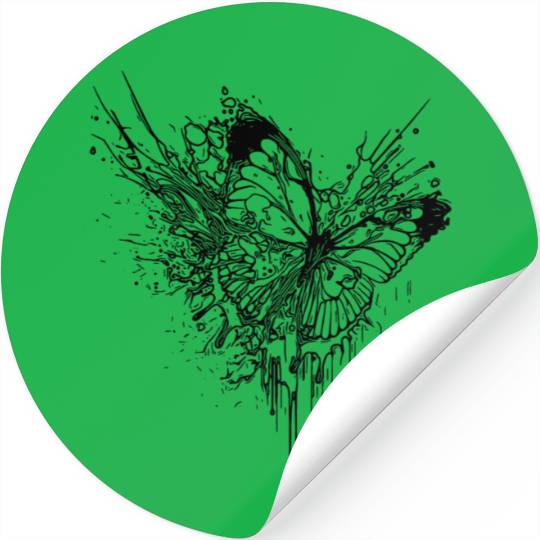 Elegant Butterfly Ink Splash Tattoo Style Stickers