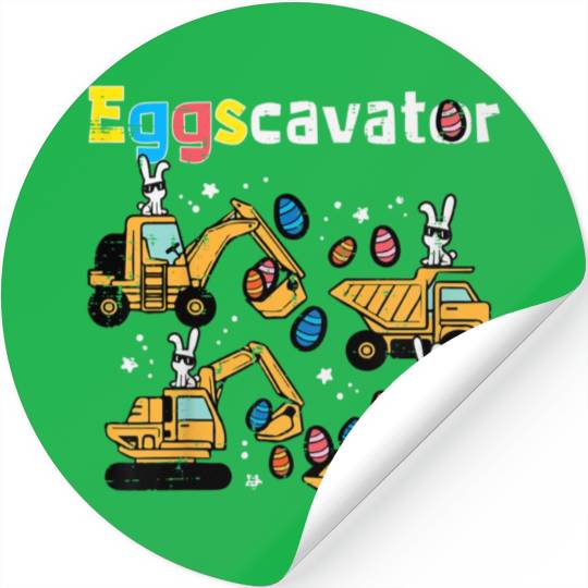 Eggscavator Easter Stickers