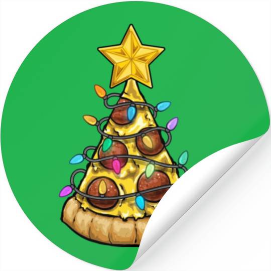 Christmas Pizza Christmas Light Stickers