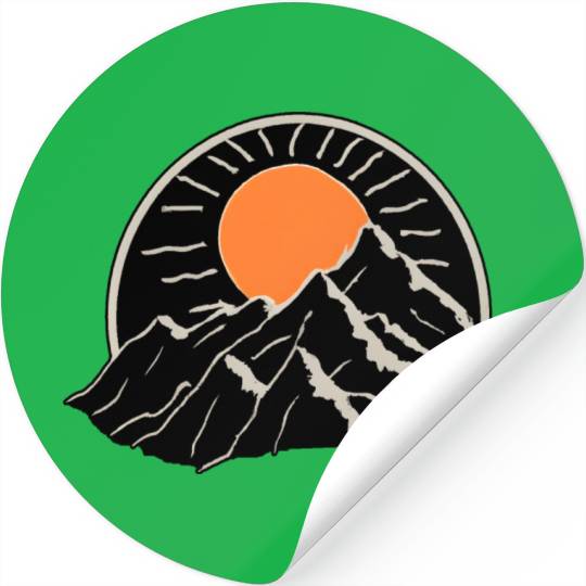 The mountain and sun Stickers