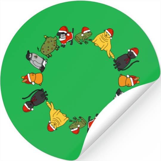 Christmas Holidays Cute Animals Stars Candy Canes Stickers