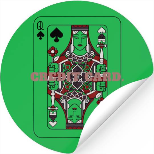 CREDIT CARD Queen of Spades Playing Card Stickers