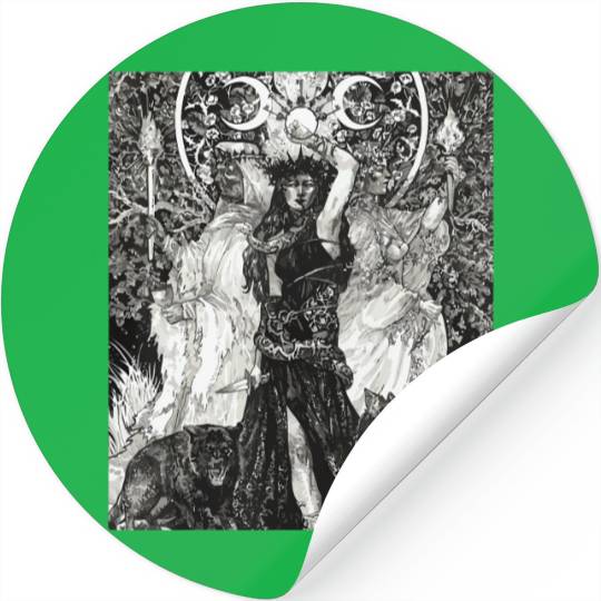 The Goddess Hecate Tarot Card Triple Wiccan Pagan Stickers