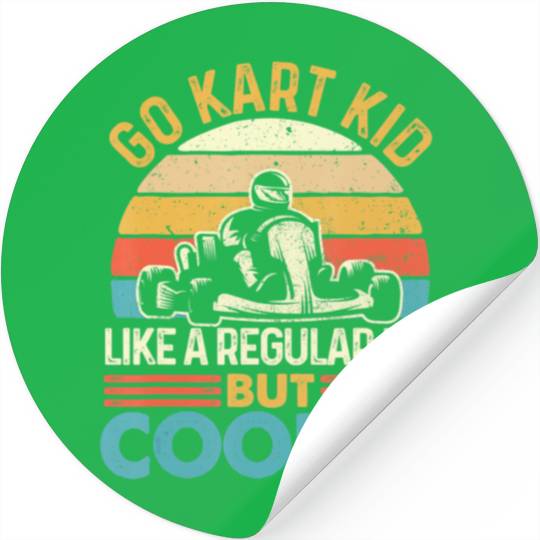 Go Kart Kid Retro Go Karting Go Cart Racing T Shi Stickers