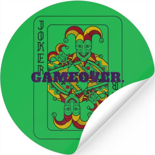 GAME OVER Joker Playing Card Stickers