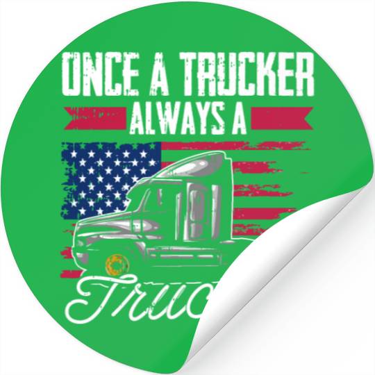 Truck Driver Us Flag Old Man Trucker Stickers