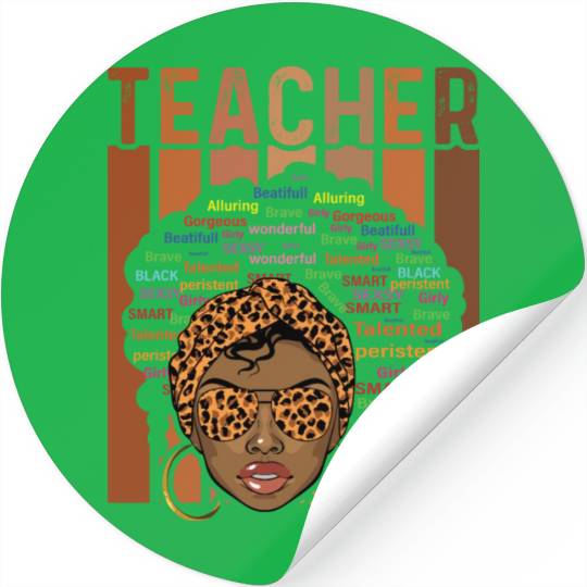 Black Smart Teacher Afro Love Melanin African Stickers