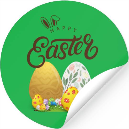 Happy easter sayings egg bunny Stickers