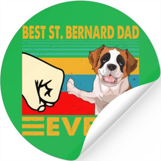 St Bernard Dad Father's Day Gift Saint Bernard Dog Stickers