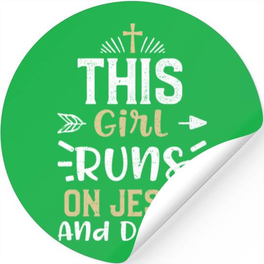 This Girl Runs On Jesus And Dance Stickers