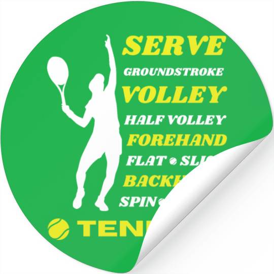 Tennis Player Serving with Hitting Techniques Stickers