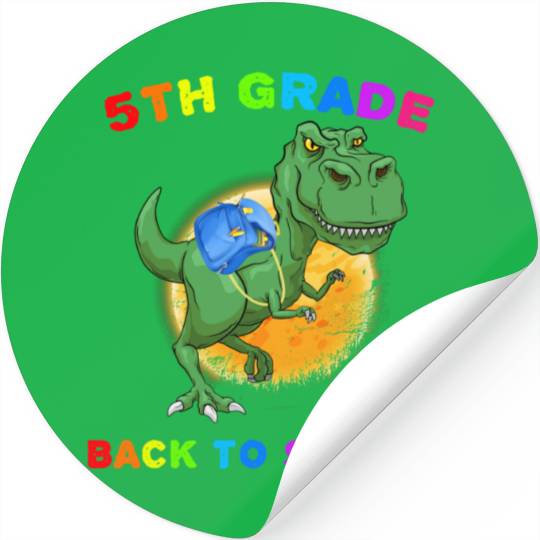 5th Grade Back To School T Rex Dinosaur Stickers