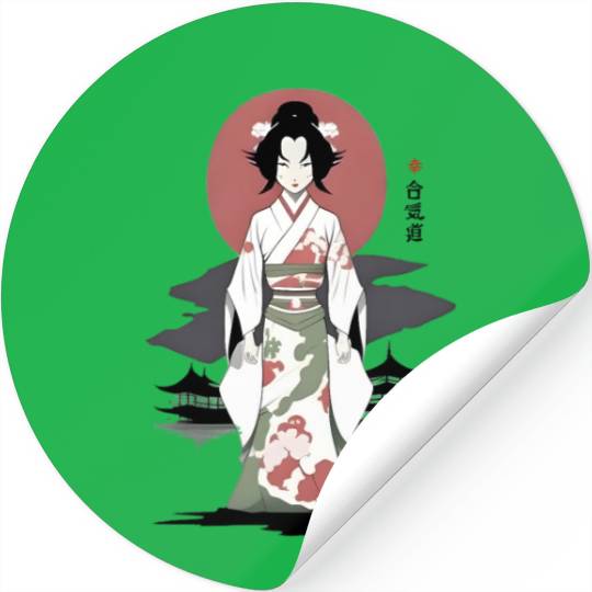 Japan Rokurokubi Yokai Women Long Neck Stickers