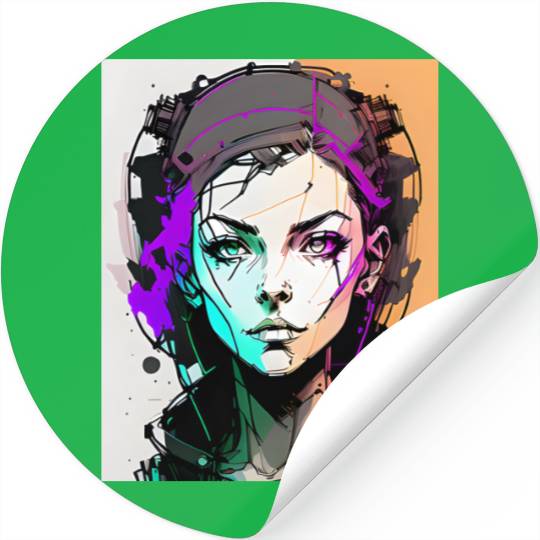 AI ART 01 GAMER GIRL Stickers