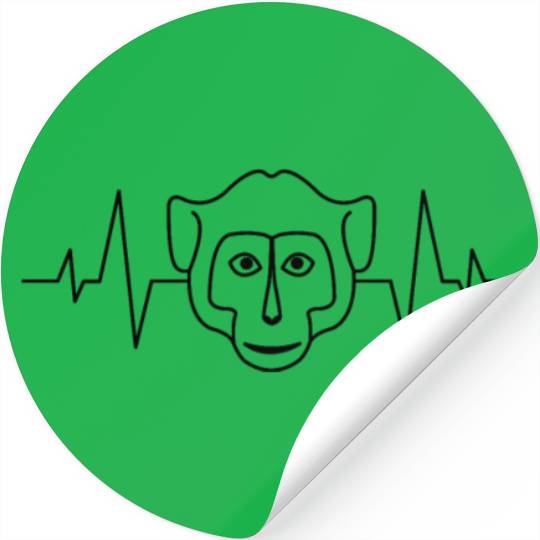 monkey heartbeat Stickers