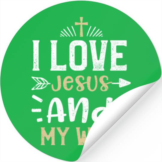 I Love Jesus And My Wife - Jesus Stickers