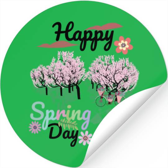 Seasons Greetings for Spring, Happy Spring Graphic Stickers