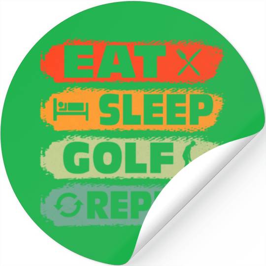 Eat Sleep Golf Repeat Par Stickers Golfing
