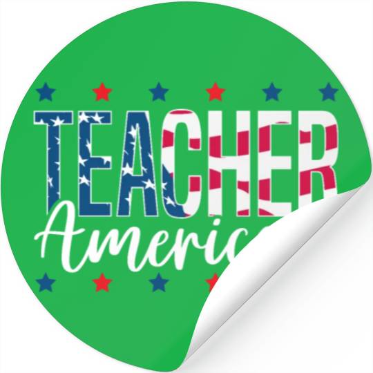 America USA Flag 4th Of July Teacher American Stickers