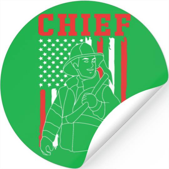 Us Flag Fire Chief Patriotic Firefighter For Men Stickers