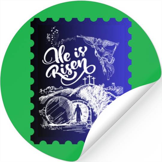 He Is Risen. Angel and singing; Classic drawing Stickers
