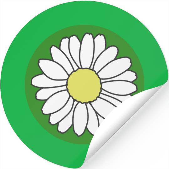 Cute flower in green circle Stickers