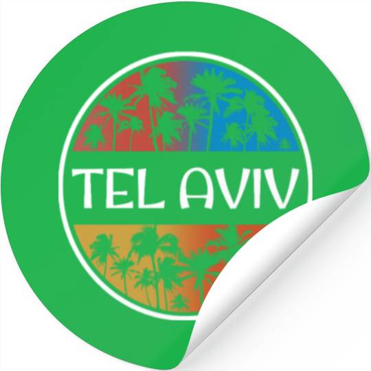 Tel Aviv Israel Stylish Vacation Souvenir Palm Stickers