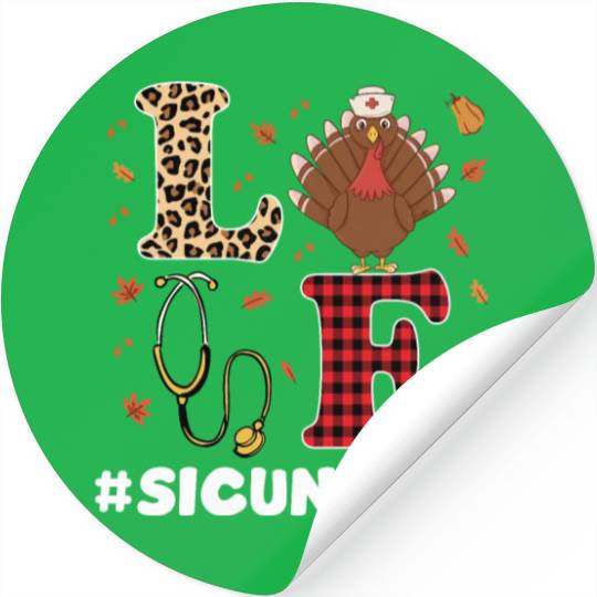 Funny SICU Nurse Thanksgiving Costume Stickers