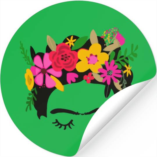 Frida Kahlo Illustration Floral Boho Style Mexican Stickers