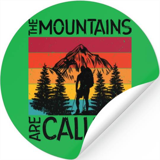The Mountains Are Calling Outdoor Mountain Hiking Stickers