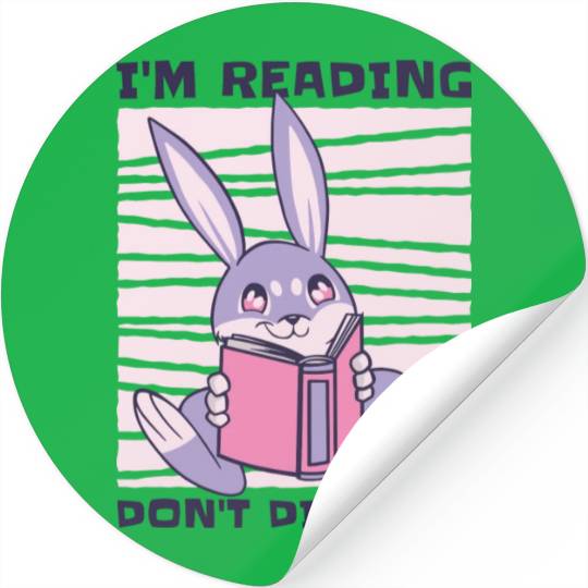 Studying Rabbit Lover Reading Books Student Stickers