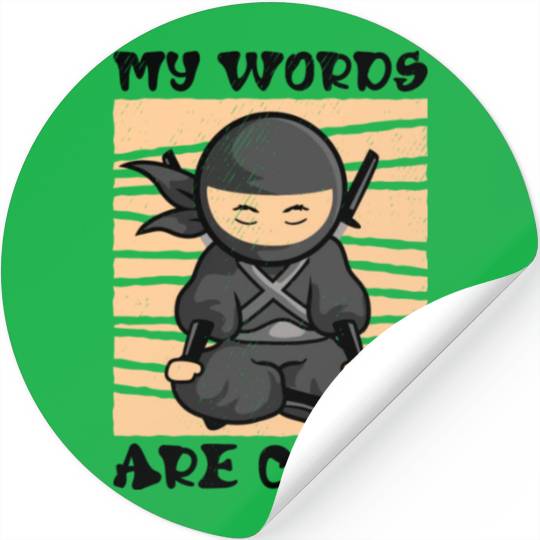 Serenity Ninja Fan Calm Yoga Lover Peaceful Stickers