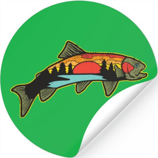 Trout Fishing Angler Nature Trout Bass Stickers