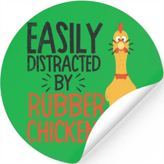 Rubber Chicken Enthusiast Loud Scream Yellow Stickers