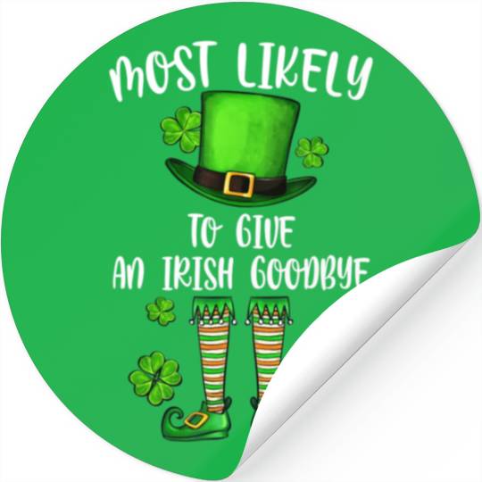 Irish Shamrock St Patricks Cow Stickers
