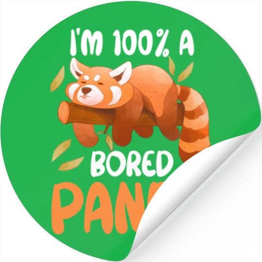 Red Panda Bored Cute Animal Lazy Animal Lover Stickers