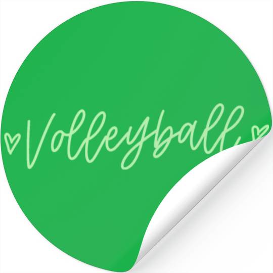 Green Calligraphy Volleyball Stickers