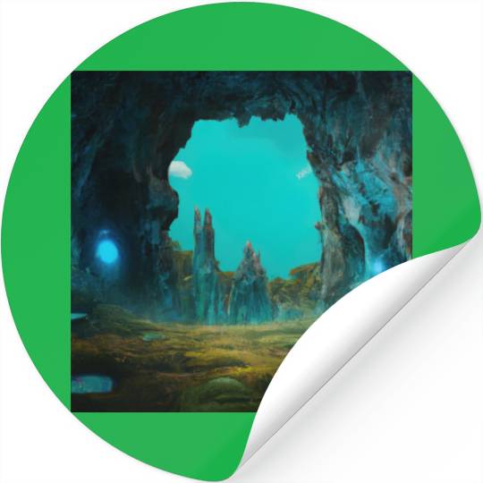 Bioluminescent Underground Landscapes Stickers