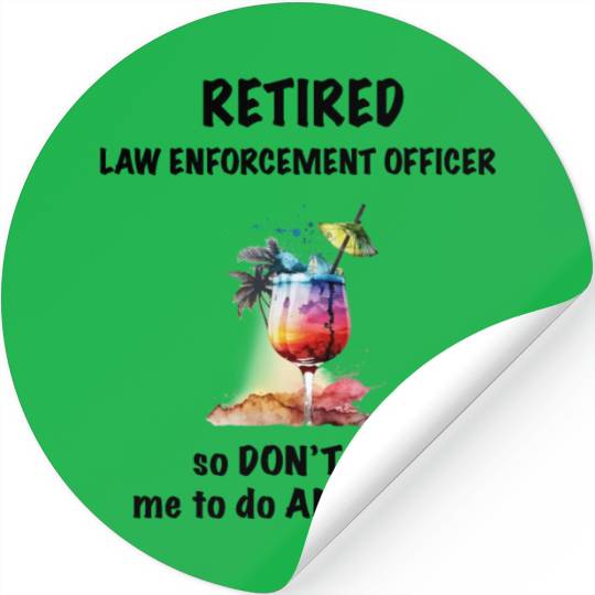 Retired Law Enforcement Officer Vacation Tropical Stickers