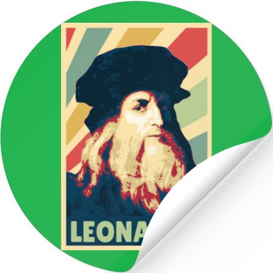 Leonardo Da Vinci Vintage Colors Stickers