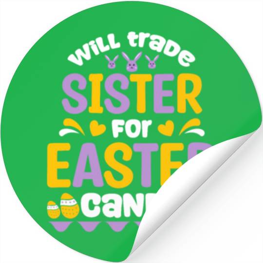Sister For Easter Candy Stickers